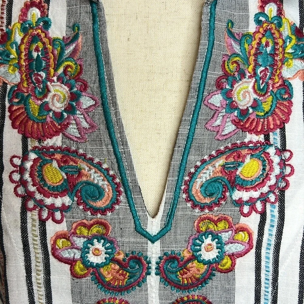 SOFT SURROUNDINGS Brookhaven Tunic Top Women‎ SM NEW Embroidery Pockets